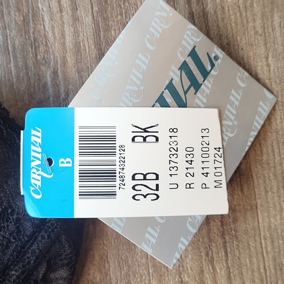 Carnival Black Lace Corset Strapless Bra, 32B - Picture 6 of 11